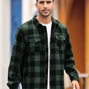 GAP Men's Black Checkered Shirt Jacket